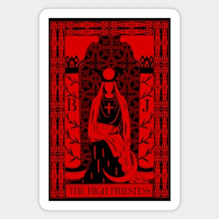 The High Priestess - Crimson Tarot Cards Sunweaver Magnet